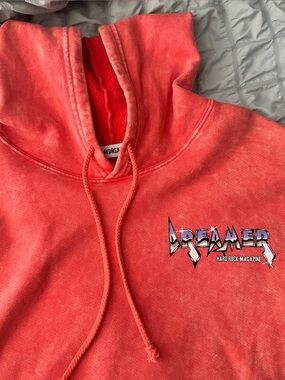 DayDreamer Coral Tie-Dye Women’s Cropped Hoodie Sweatshirt